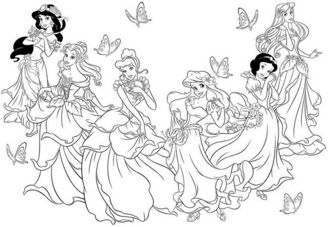 Tranh tô màu công chúa Disney đáng yêu