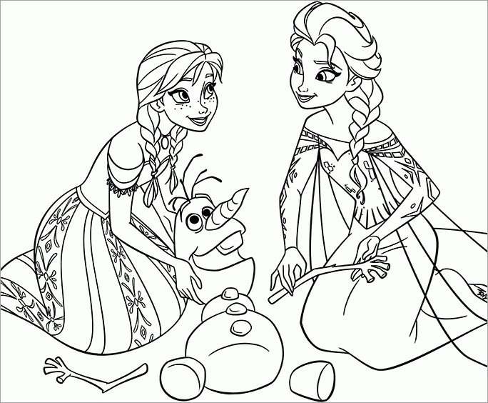 Tranh 2 chị em Elsa & Anna