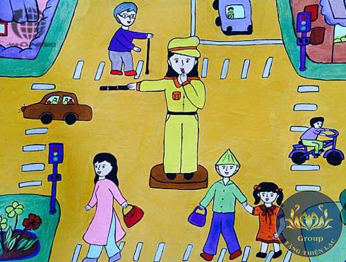 Vẽ tranh an toàn giao thông đơn giản, đẹp và ý nghĩa lớp 1,2,3,4,5,6,7,8,9
